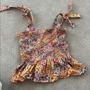 Floral Smocked Peplum Top